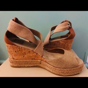 Tory Burch | Frieda Wedge Sandals | Khaki | Size 7